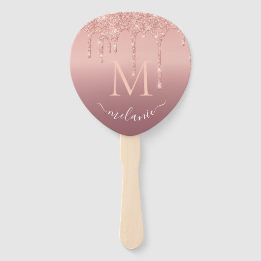 バラ金ゴールドカスタムグリッターレター名ハンドファン ハンドファン (裏面)