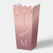 バラ金ゴールドカスタムグリッターレター名ポップコーンボックス フェイバーボックス (正面)