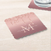 バラ金ゴールドカスタムグリッターレター名紙コースター ペーパーコースター (アングル)