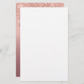 バラ金ゴールドカスタムグリッター名ひな形 便箋 (正面/裏面)