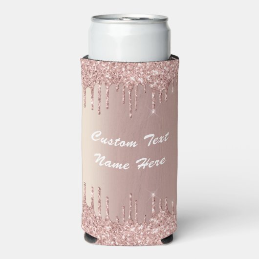 バラ金ゴールドカスタムグリッター文字名クーラーボックス スリム缶クーラー (Seltzer正面)