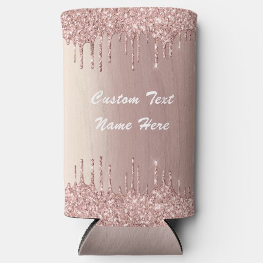 バラ金ゴールドカスタムグリッター文字名クーラーボックス スリム缶クーラー (正面)