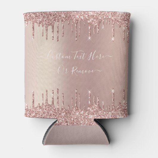 バラ金ゴールドカスタムグリッター文字名クーラーボックス 缶クーラー (正面)