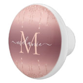 バラ金ゴールドカスタムグリッター文字名セラミックノブ セラミックノブ (右)