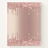 バラ金ゴールドカスタムグリッター文字名帳 ノートブック (裏面)