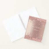 バラ金ゴールドカスタムグリッター文字名帳 ノートブック (内部)