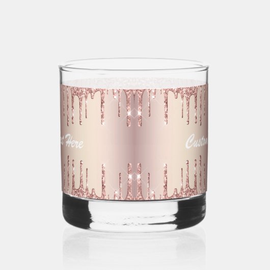 バラ金ゴールドカスタムグリッター文字名 ウイスキーグラス (右)