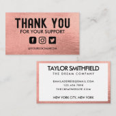 バラ金ゴールドカスタムサンキューソーシャルメディア 名刺 (正面/裏面)