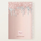 バラ金ゴールドカスタムピンク写真銀色ドリップ2025 プランナー手帳 (裏面)