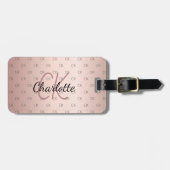 バラ金ゴールドカスタムモノグラムイニシャル名 ラゲッジタグ (正面横)