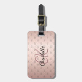 バラ金ゴールドカスタムモノグラムイニシャル名 ラゲッジタグ (正面縦)