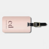 バラ金ゴールドカスタムモノグラム名モダン ラゲッジタグ (正面横)