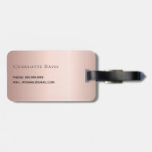 バラ金ゴールドカスタムモノグラム名モダン ラゲッジタグ (裏面横)