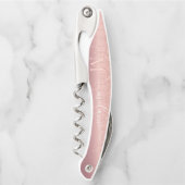 バラ金ゴールドカスタムレター名ウェイターのコルクねじ ソムリエナイフ (正面)