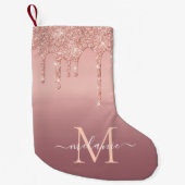 バラ金ゴールドカスタムレター名クリスマスストッキング スモールクリスマスストッキング (正面)