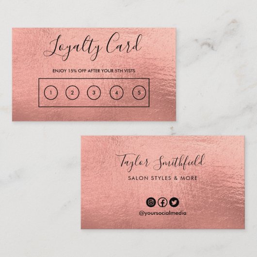 バラ金ゴールドカスタムロイヤリティカード 名刺 (正面/裏面)