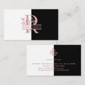 バラ金ゴールドカスタム分割モノグラムレターR Q S T U 名刺 (正面/裏面)