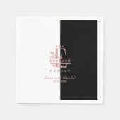 バラ金ゴールドカスタム分割モノグラムE F G H I J スタンダードカクテルナプキン (正面)