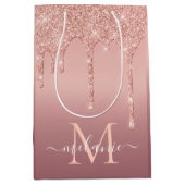 バラ金ゴールドカスタム抱き枕あなたの手紙と名前 ミディアムペーパーバッグ (正面)