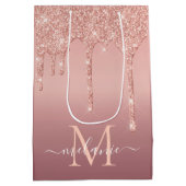 バラ金ゴールドカスタム抱き枕あなたの手紙と名前 ミディアムペーパーバッグ (裏面)