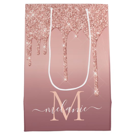 バラ金ゴールドカスタム抱き枕あなたの手紙と名前 ミディアムペーパーバッグ (裏面)