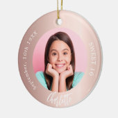 バラ金ゴールドカスタム赤面写真Sweet 16 セラミックオーナメント (左)