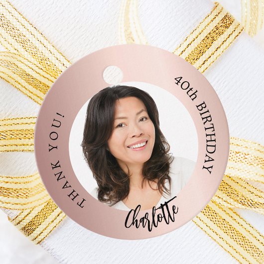 バラ金ゴールドカスタム赤面感謝してい写真あなた誕生日 フェイバータグ