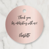 バラ金ゴールドカスタム赤面感謝してい写真youキンセアニェラ フェイバータグ (裏面)