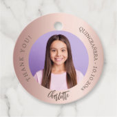 バラ金ゴールドカスタム赤面感謝してい写真youキンセアニェラ フェイバータグ (正面)