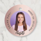 バラ金ゴールドカスタム赤面感謝してい写真you Sweet 16 フェイバータグ (正面)