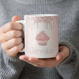 バラ金ゴールドカップケーキグリッタードリップシモダンックglam コーヒーマグカップ