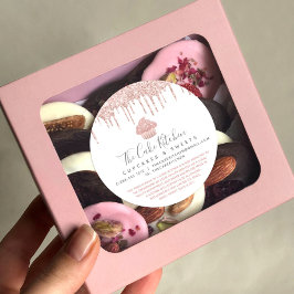 バラ金ゴールドカップケーキグリッタードリップベーカリーシェフリーガル ラウンドシール