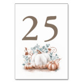 バラ金ゴールドカボチャ秋の結婚式テーブル番号カード テーブルナンバー (裏面)