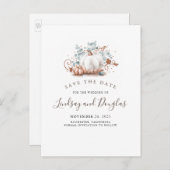 バラ金ゴールドカボチャ秋日付を保存 案内ポストカード (正面/裏面)