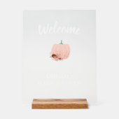 バラ金ゴールドカボチャ赤ちゃんシャワーウェルカム アクリルサイン (正面)