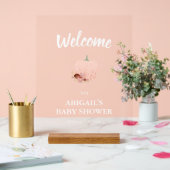 バラ金ゴールドカボチャ赤ちゃんシャワーウェルカム アクリルサイン (ウェディング)