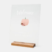 バラ金ゴールドカボチャ赤ちゃんシャワーウェルカム アクリルサイン (傾斜)