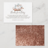 バラ金ゴールドカボチャ |ベビーシャワーベビー用の本 エンクロージャーカード (正面/裏面)