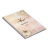 バラ金ゴールドカボチャ・モノグラム名記 ノートブック (右側)