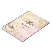 バラ金ゴールドカボチャ・モノグラム名記 ノートブック (左側)