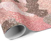 バラ金ゴールドカモフラージュフェイクグリッター迷彩柄グラム ラッピングペーパー (ロールコーナー)
