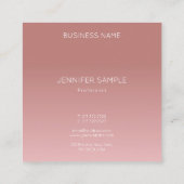 バラ金ゴールドカラーエレガントミニマモダンリストシンプル スクエア名刺 (裏面)