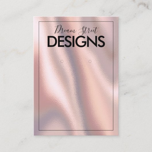 バラ金ゴールドカラーシフトシルクイヤリングディスプレイカード 名刺 (正面)