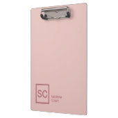 バラ金ゴールドカラープロフェッショナルガーリーモノグラム名 クリップボード (左)