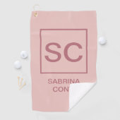 バラ金ゴールドカラープロフェッショナルシンプルモノグラム名 ゴルフタオル (インサイチュ)