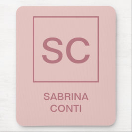 バラ金ゴールドカラープロフェッショナルシンプルモノグラム名 マウスパッド