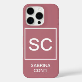 バラ金ゴールドカラープロフェッショナルシンプルモノグラム名 iPhone 16 PROケース