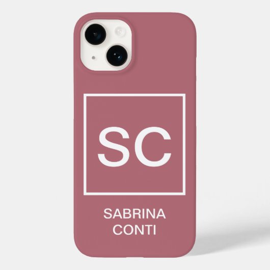 バラ金ゴールドカラープロフェッショナルシンプルモノグラム名 Case-Mate iPhoneケース (裏面)