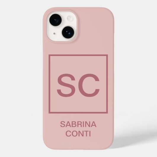 バラ金ゴールドカラープロフェッショナルシンプルモノグラム名 Case-Mate iPhoneケース (裏面)