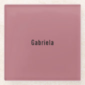 バラ金ゴールドカラープロフェッショナルトレンディープレモダンイン ガラスコースター (正面)